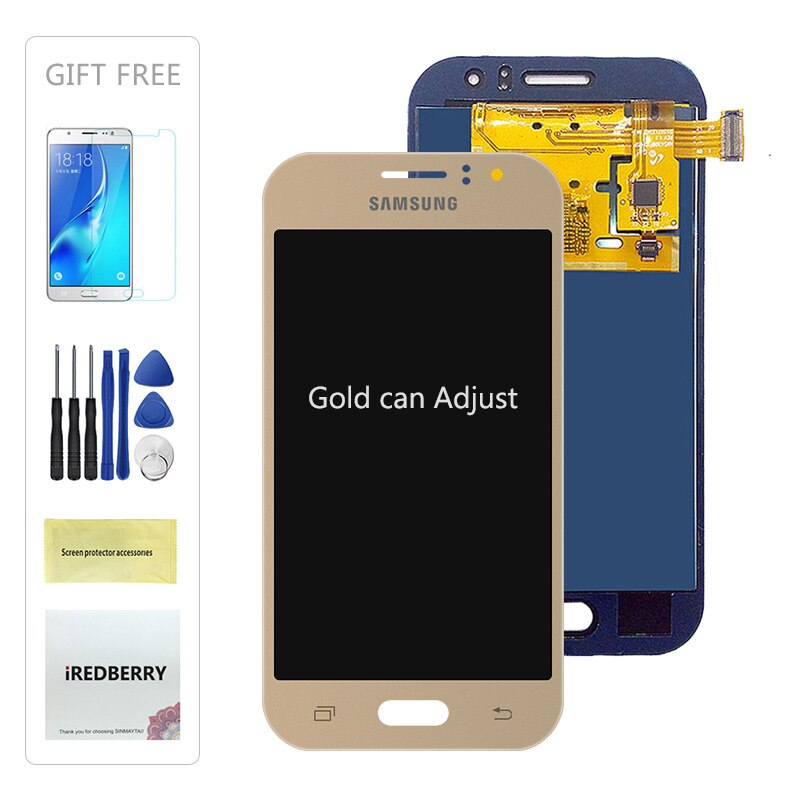 LCD Screen Display for Samsung Galaxy J1 Ace J111F J111M J111FN - 4.3 Inch TFT Digitizer Assembly: Gold Adjust