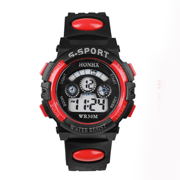 Led Kids Watch Colorful Flash Digital Waterproof Clock Boys Girls Multifunction Electronic Alarm Date Sports Wrist Watch: C
