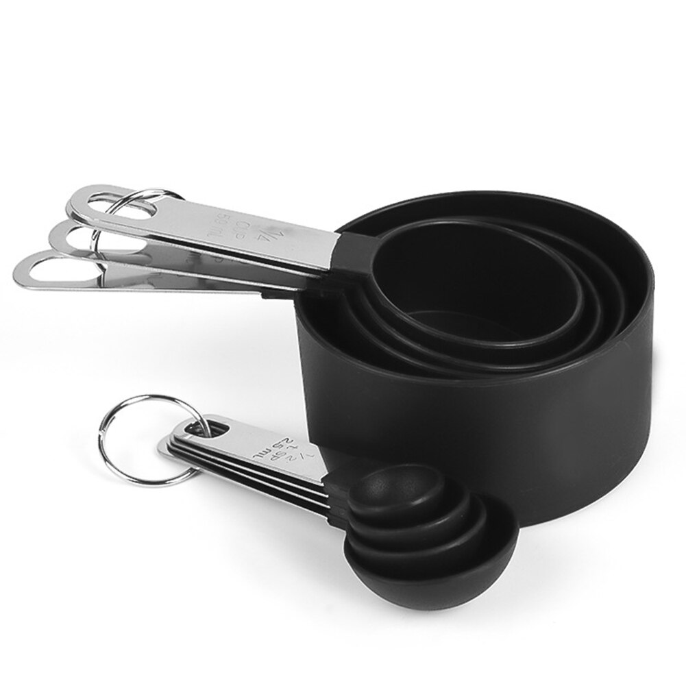 8 stk rustfrit stål målebæger køkken måleværktøj sæt bagesukker kaffe krydderi mælkepulver skeer scoop tool