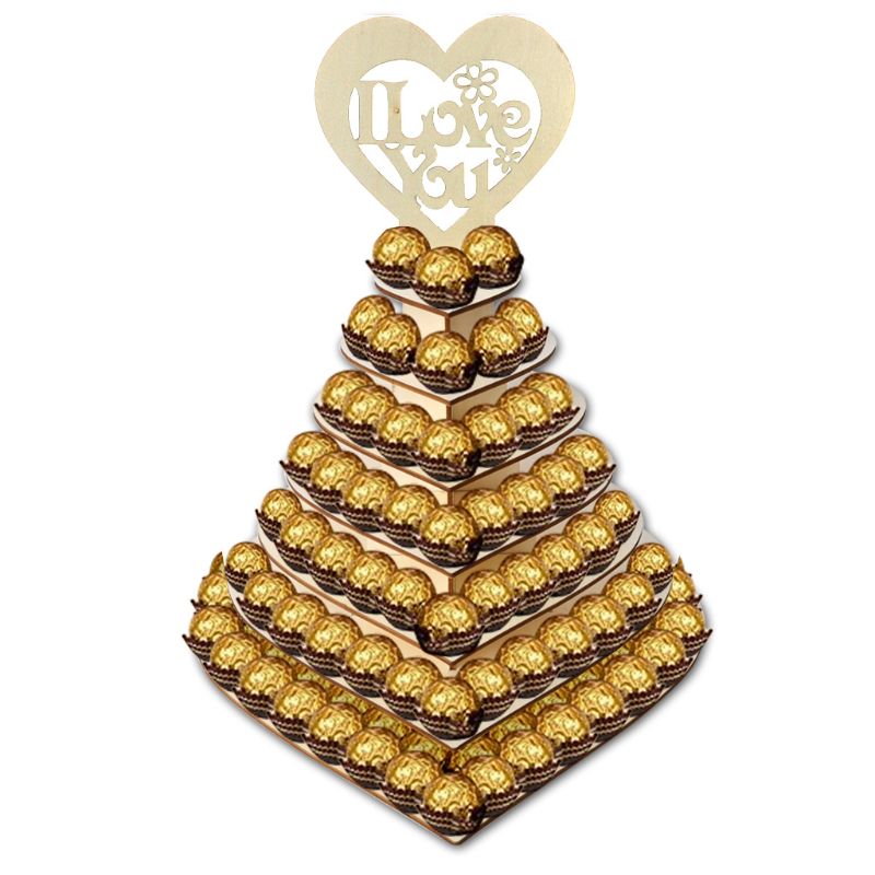 Ferrero Rocher ICH Liebe Sie Herz Pyramide Hochzeit Schokolade Nachtisch Anzeige Stand M6CE