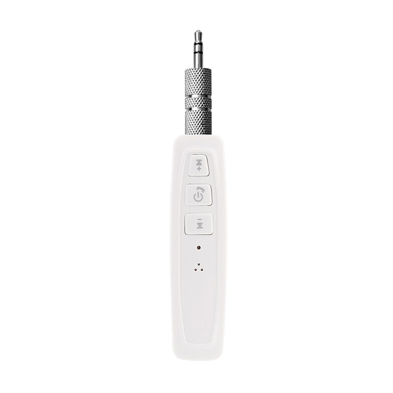 Kit de adaptador y receptor de Audio Aux, jack Universal de 3,5mm con Bluetooth, manos libres para el automóvil, receptor de música, compatible con tarjeta SD TF, AUX y Bluetooth: white