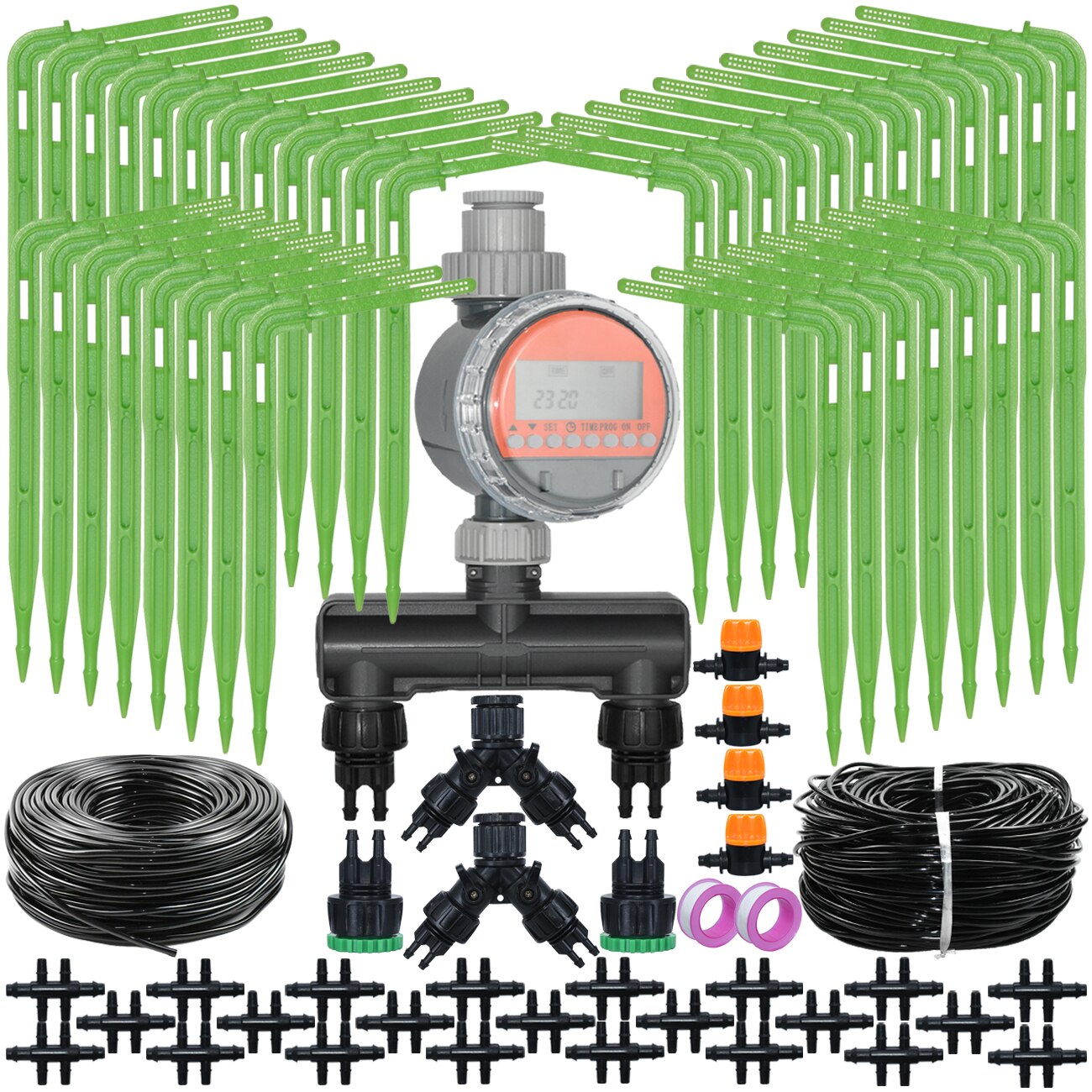 KESLA Garten 4/7 mm bis 3/5 mm Schlauchbewässerungssystem Mikro Tropfen Bewässerung Bausatz Timer Pfeil Emitter Tropfer Bonsai Pflanze Gewächshaus