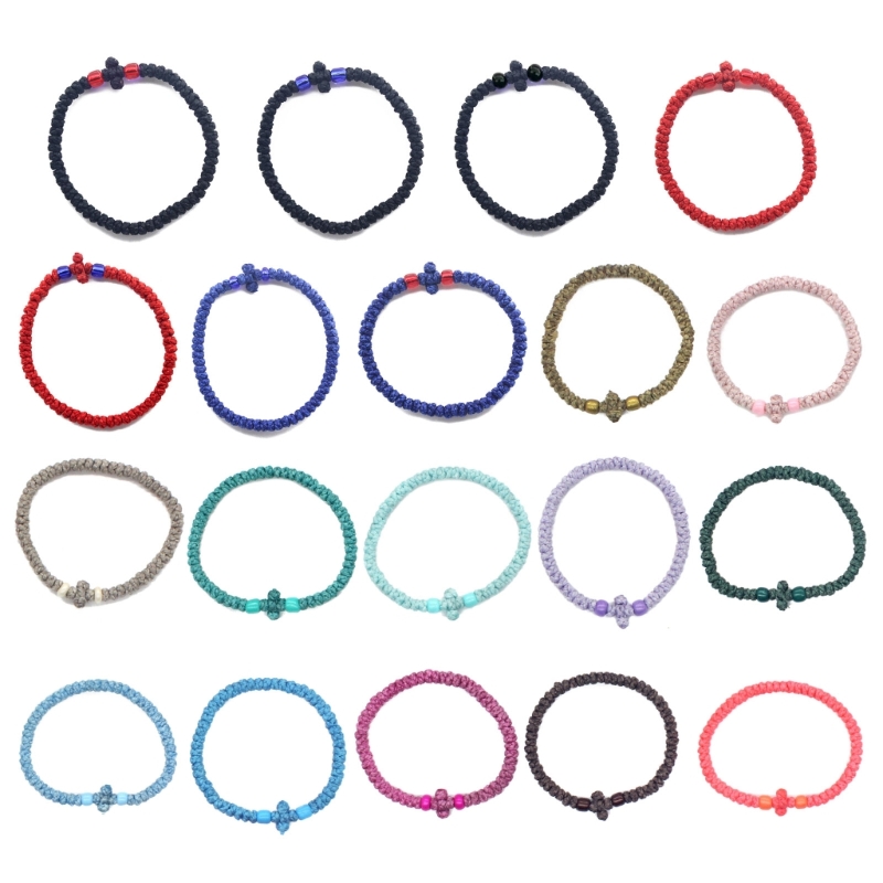 Pulsera cuerda oración ortodoxa única, cadena pulsera tejida cristiana griega griega