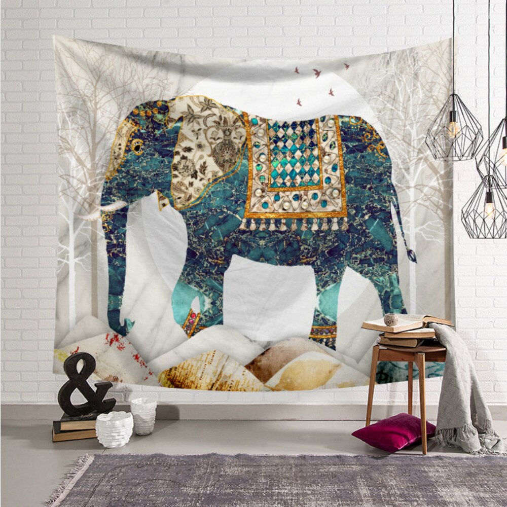 Ethnische Mandala Wandteppich Hängen Elefanten Böhmischen Macrame Zauberstab Decke Tuch Polyester Strand matt Yoga Schal Wohnkultur