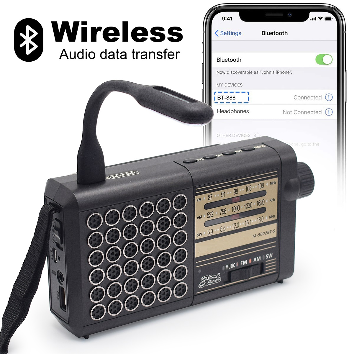 La mejor radio alimentada por energía solar AM FM Radio de onda completa Multi mano onda corta Euler Band Radio conexión telefónica altavoz de música
