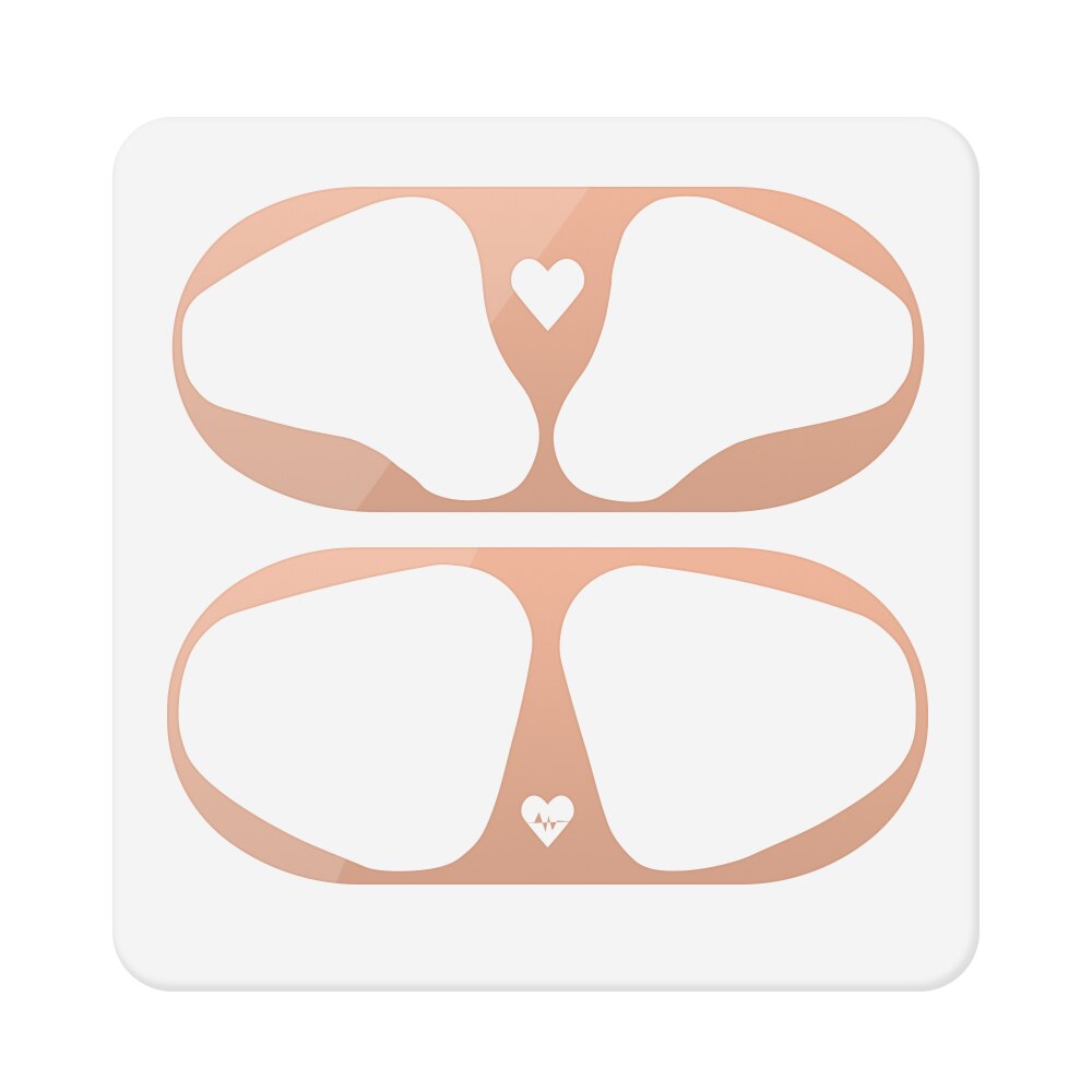 Etiqueta protectora de polvo de Metal para Airpods 2 1 pegatina protectora de piel para auriculares Airpods de Apple: Rose-03