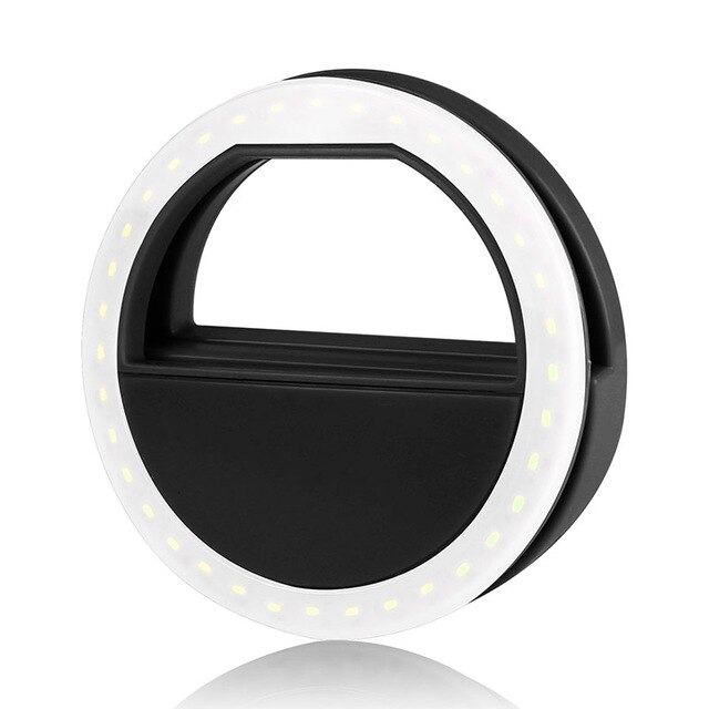Portable Selfie Flash Led Camera Photography Ring Light Laptop Stand for Macbook Air Pro Notebook Holder Support Accessories: Black