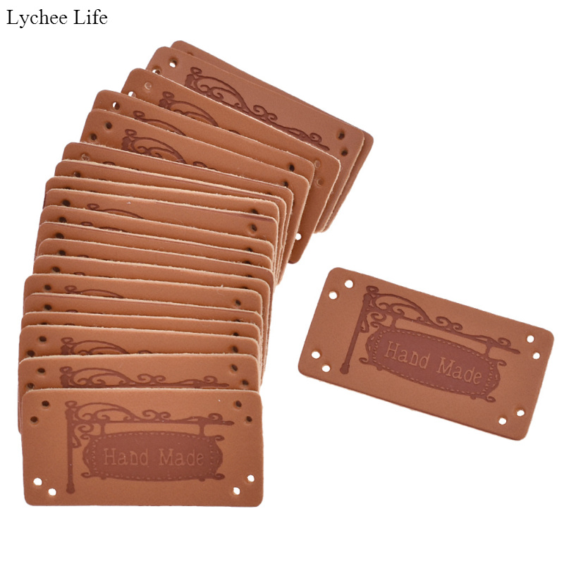 Lychee Life étiquettes de vêtement unisexe | Bricolage, artisanat du cuir, étiquettes à coudre gaufrées, 20 pièces/paquet: 20