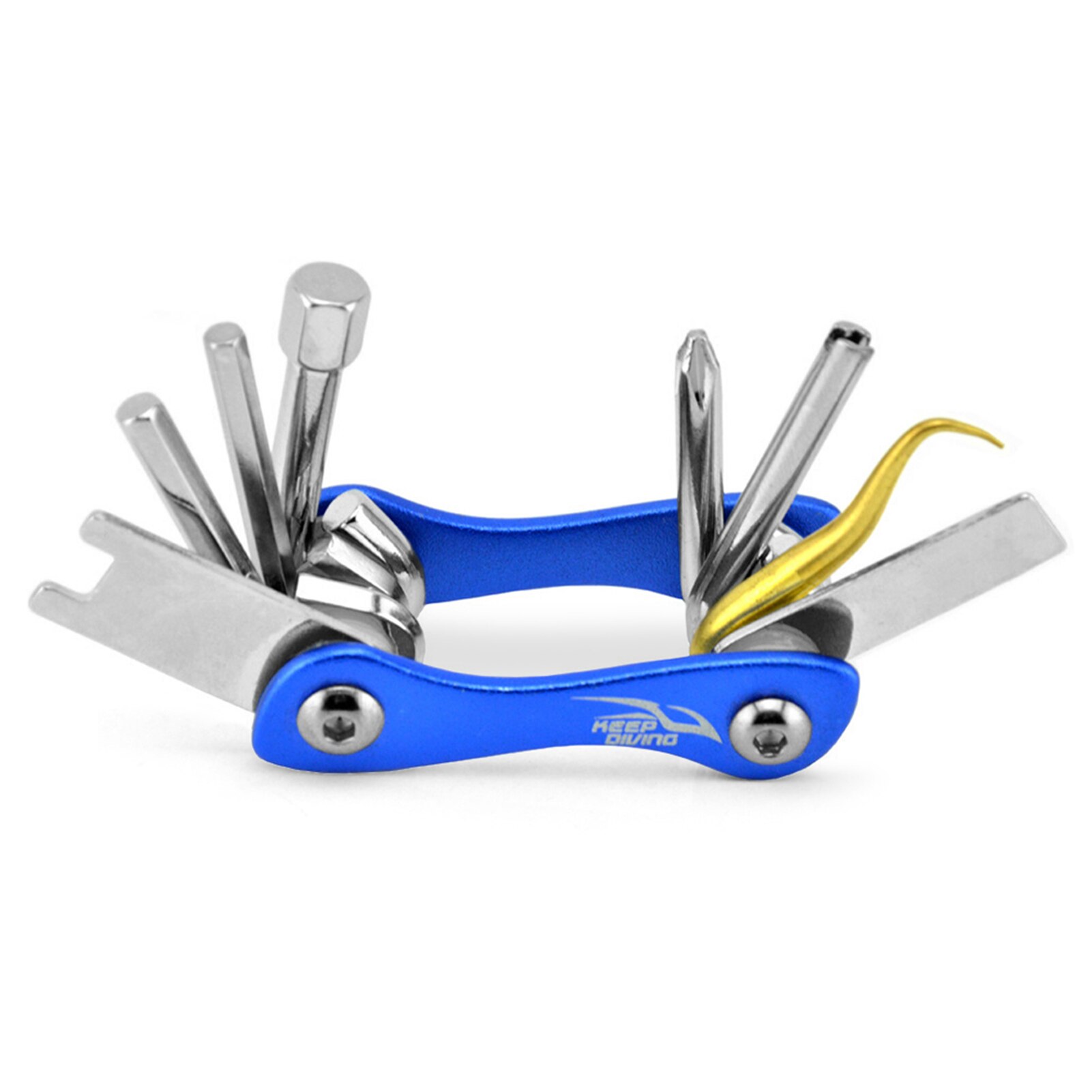 Outil de réparation de plongée sous-marine 8 en 1, multifonctionnel, Pack d&#39;outils de plongée en apnée: Blue