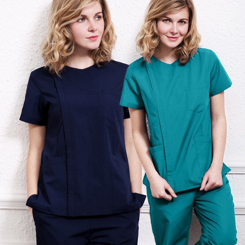 Concealed zipper Spa uniform Beauty Salon Work scrubs uniforms unisex scrubs tops /pants Health worker work clothes