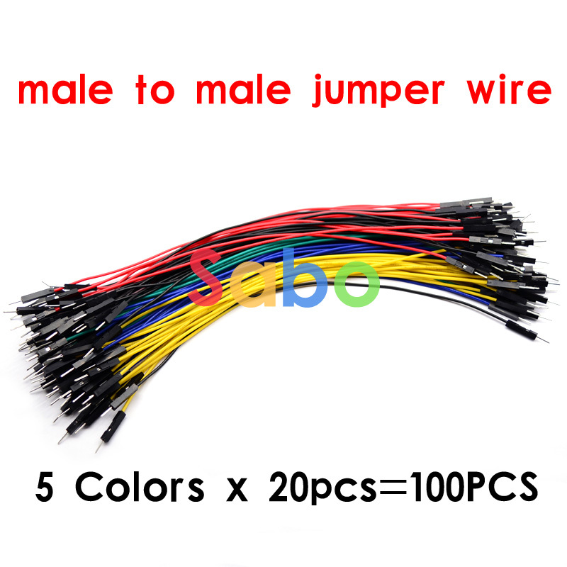 100 stks = 5 Kleuren x 20 stks 1 p om 1 p 20 cm mannelijk naar jumper draad Dupont kabel voor Arduino