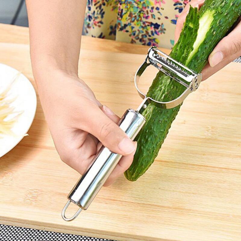 De acero inoxidable vegetal pelador cortador zanahoria pepino cortador de frutas Multi-función pelador en juliana rallador, utensilios de cocina