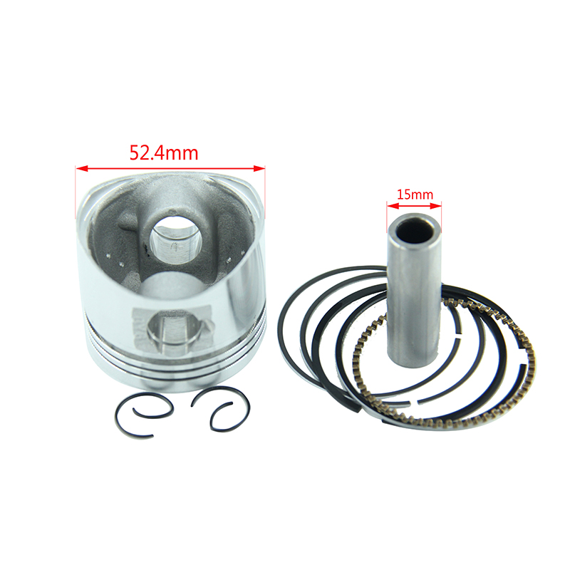 Männänrenkaan tappisarja assy moottoripyörä 52.4mm mäntä 15mm tappirengassarja  gy6:lle 125cc ilmajäähdytysmoottori mönkijä skootteri hh -116
