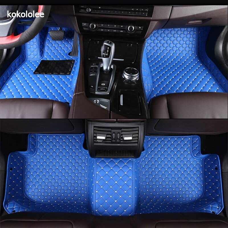 Kokololee anpassade bilgolvmattor för mitsubishi outlander pajero grandis asx pajero sport lancer galant lancer-ex fotmattor: Blå