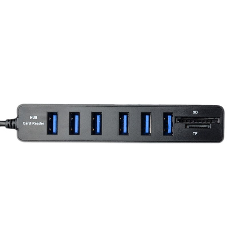 USB Hub 2,0 Multi USB Splitter 2,0 USB Hub 6 puertos Hab Mini TF/SD lector de tarjetas de alta velocidad accesorios de ordenador para PC portátil