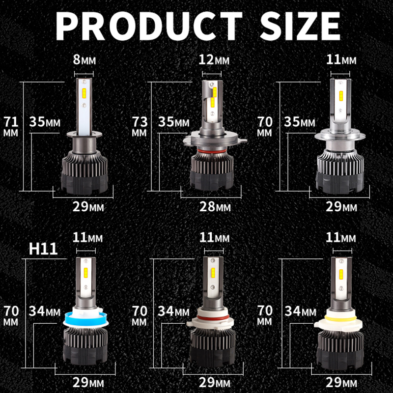 H7 LED-koplamp CSP-chip H4-lamp Led H1 H3 H11 H8 H9 9005 9006 HB3 HB4 4500K 6000K 8000K PTF Ijslampen Turbo Mistlamp 12V 24V