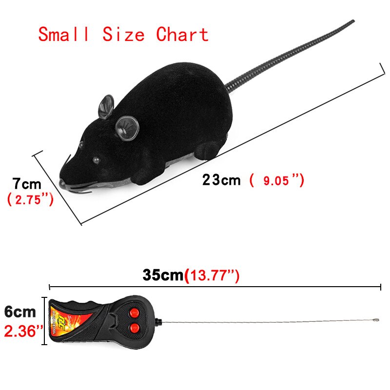 Wireless Remote Control Mouse Toy Black/Gary/Brown Electronic RC Rat Mice Animal Interactive Cat Toys