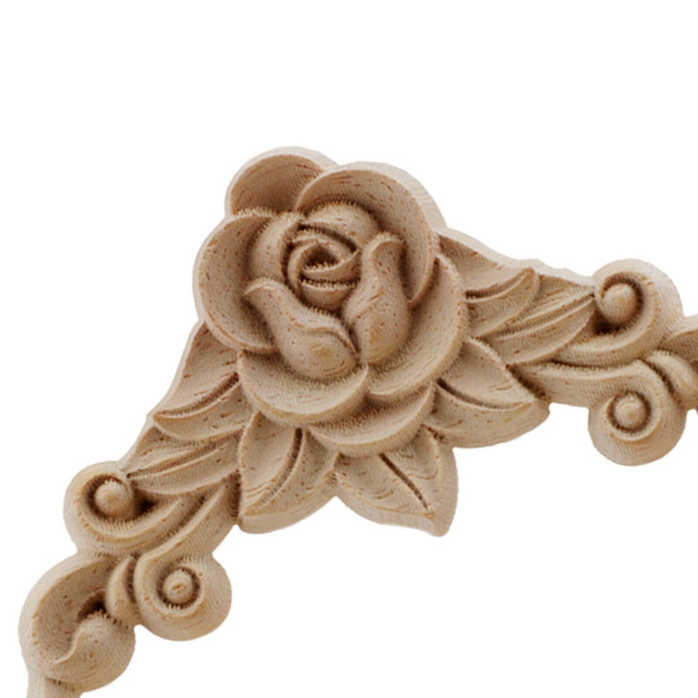 Autocollant d'incrustation d'angle de sculpture sur bois, cadre de porte d'angle de fenêtre de meuble, autocollant en bois d'armoire, décoration faite à la main, DIY bricolage, 4 pièces/ensemble