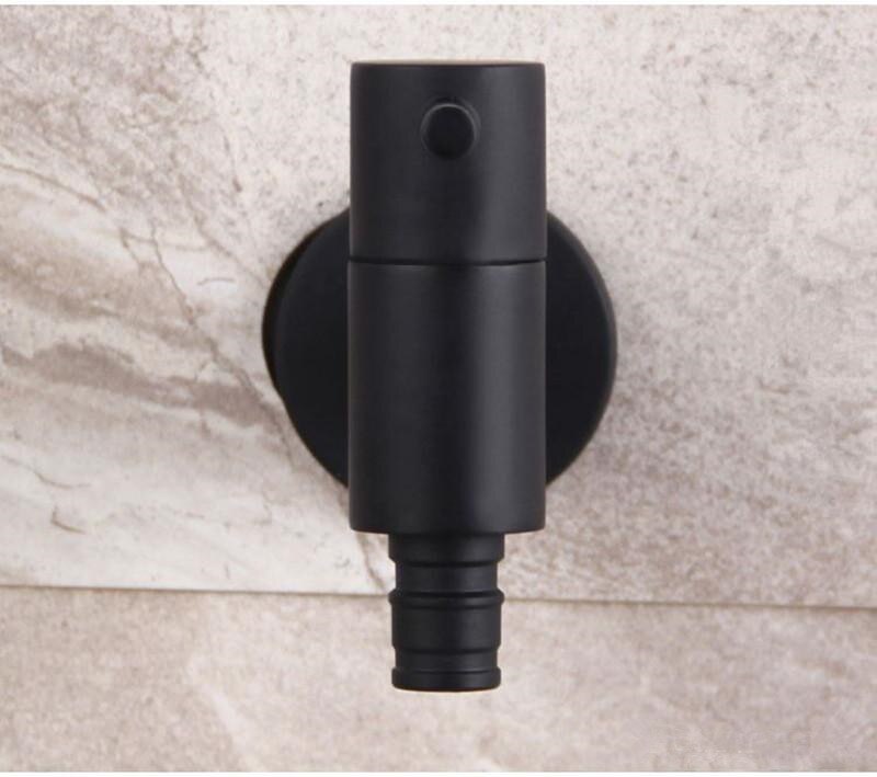 VOURUNA Matte Black Washing Machine Tap Valve Fitting for G1/2 Inch IPS Turn Switch Angle Stop Valve
