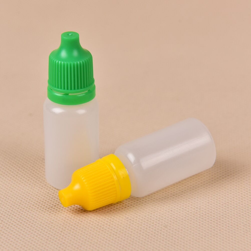 5pcs/lot 10ml Plastic Empty Plastic Squeezable Dropper Bottles Eye Liquid Droppers Childproof Cap Thin Tip Dropper Bottles