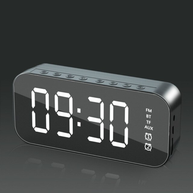 7 Inch Digital Alarm Clock Curved Dimmable Led Electronic Digital Desktop Clock For Kids Bedroom Large Number Table Clock: Type4 Black