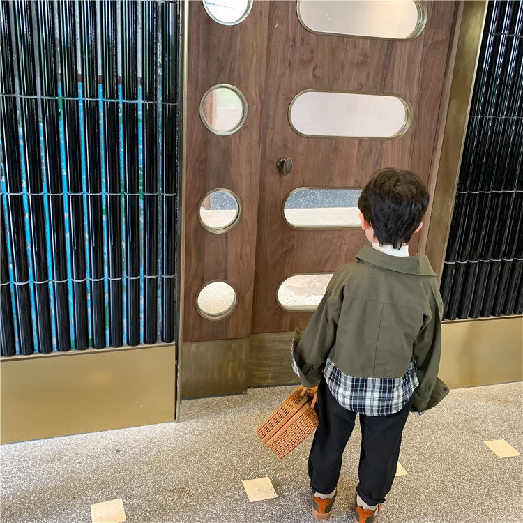 Kinderen Stiksels Shirt Jasje Herfst Jongens En Meisjes Lange Mouwen Casual Plaid Casual Blouses Peuter Kids Katoenen Kleding