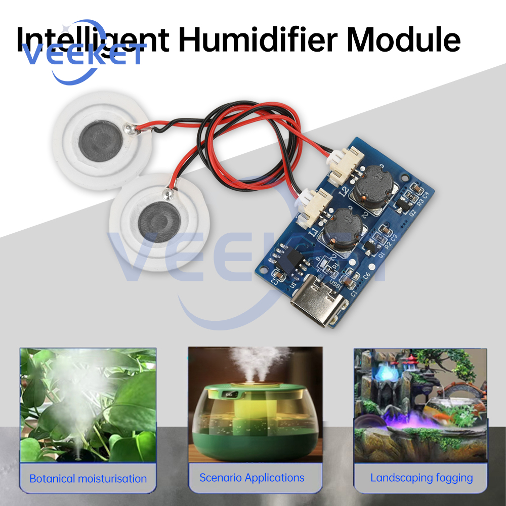DC 5V Mini Humidifier Modulle Dual Spray Three Spray Ultrasonic Atomizer Humidifier Module Mist Maker and Driver Circuit Board