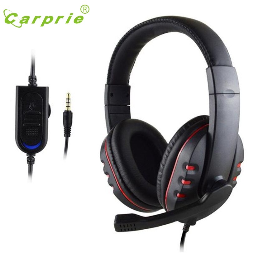 Carprie gaming-headset sprachsteuerung kabelgebundener hi-fi-sound für  ps4 schwarz+rot