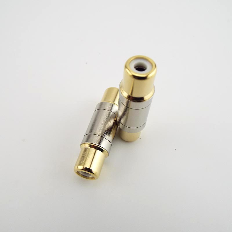 4 stücke Dual RCA Anschlüsse Buchse auf Buchse Jack Buchse Stecker Gerade Adapter Vergoldet Lautsprecher Kabel Extender C4