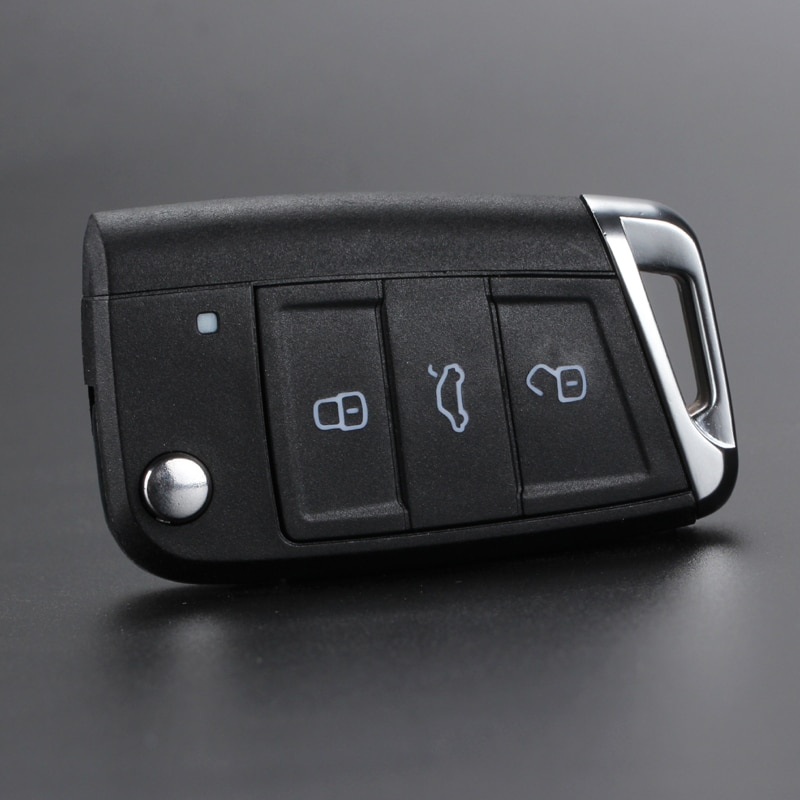 3 Button Black Car Remote Control Flip Folding Key Replacement Shell Suit For Volkswagen Lamando Golf Skoda Octavia Key Shell