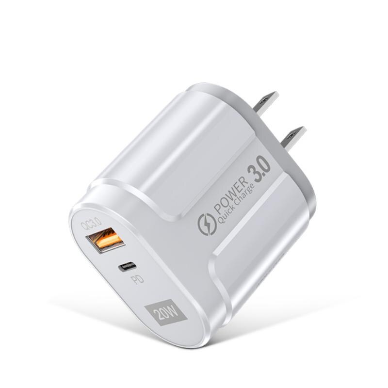 20W PD USB Type C Quick Charger Adapter For IPhone 12 11 Pro For Samsung S20 Fast Charging EU US Plug Travel Power Adapter