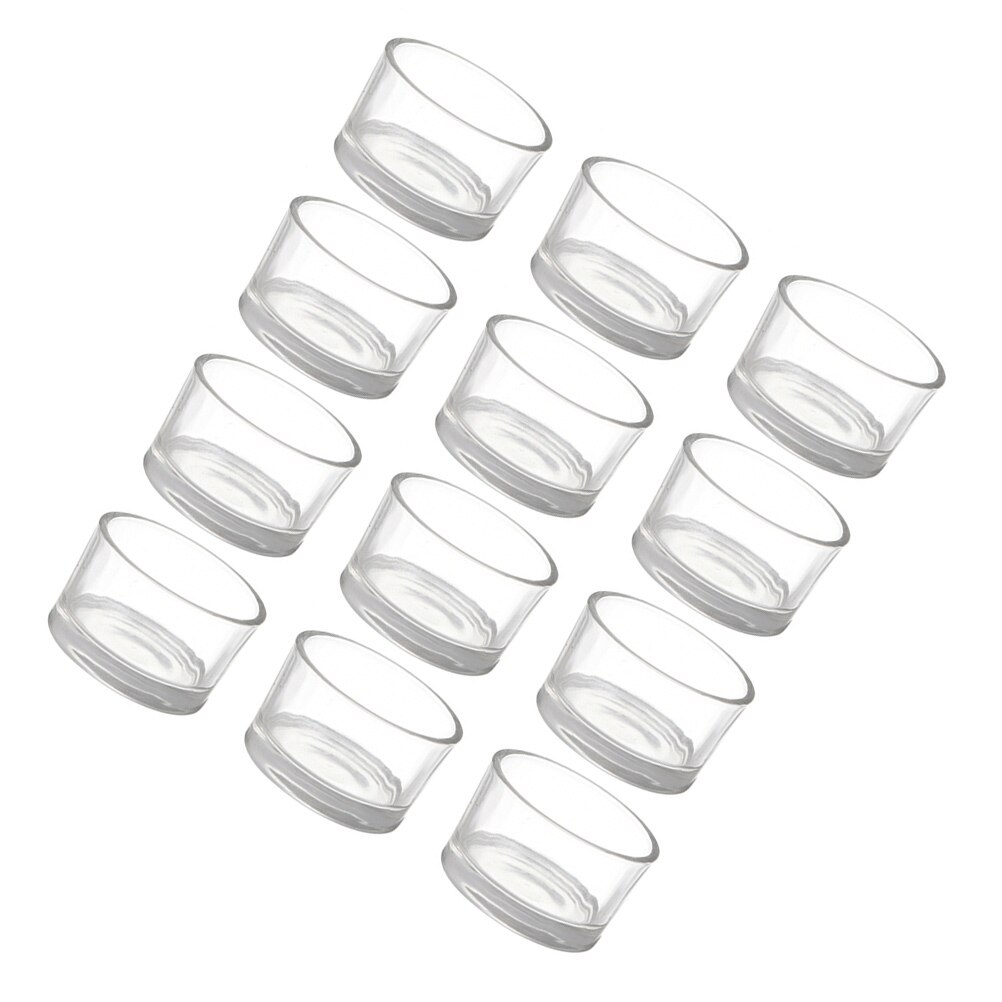 12Pcs Kaars Cups Kleine Transparante Theelichtje Kaars Houder Diy Kaars Cup Bruiloft Decoratie Helder Glas Cup: Default Title