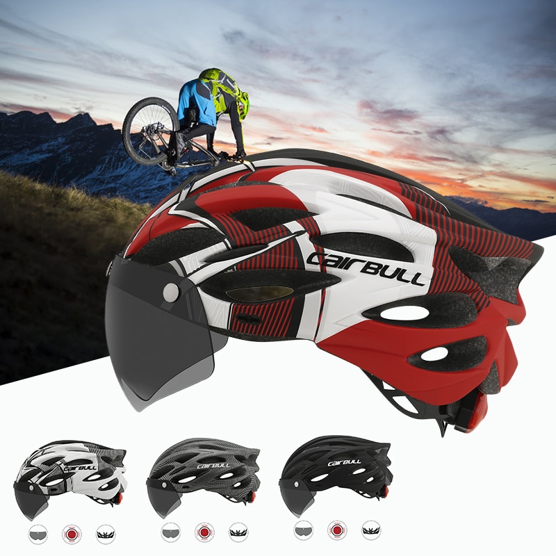 Cairbull – casque de cyclisme ultraléger, avec visière amovible, feu arrière moulé à l'intérieur, pour vtt et route de montagne