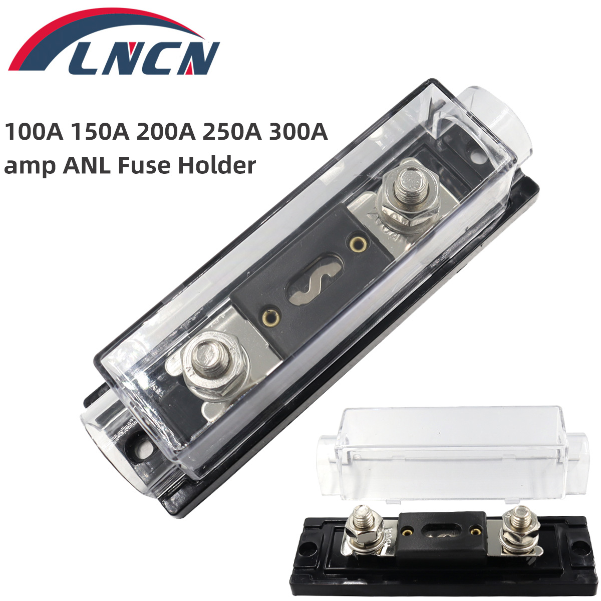 ANL Car Audio Fusível Power Fuse Holder 100A/150A/200A/250A/300A Fusível em linha 0/2/4/8 Gauge AWG Fusível aparafusado