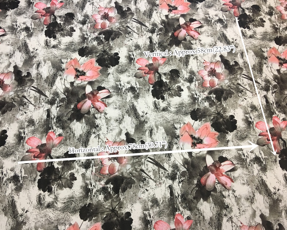 Traditionelle chinses blæk maleri print lotus blomst stol polstring sofa lænestol fløjl stof dekorative pude klud 140cm