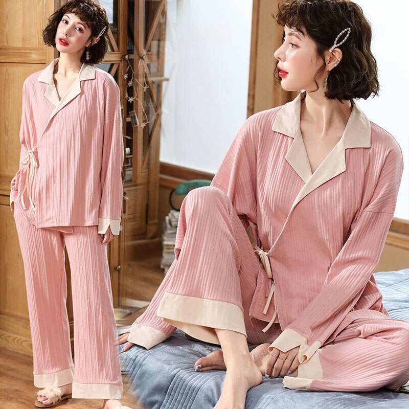 Koreansk barselspyjamas sæt udendørs ammedragt nattøj vinter graviditetstøj undertøj nattøj