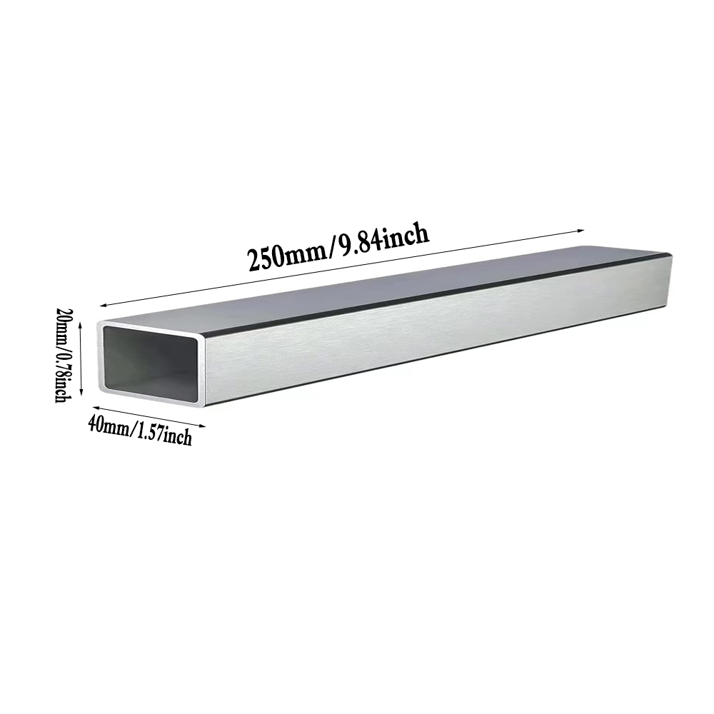 Roestvrij staal 304 rechthoekige buis 250 mm x 1 mm wanddikte, metalen profiel voor bouw, handwerk en reparatie: geel brons
