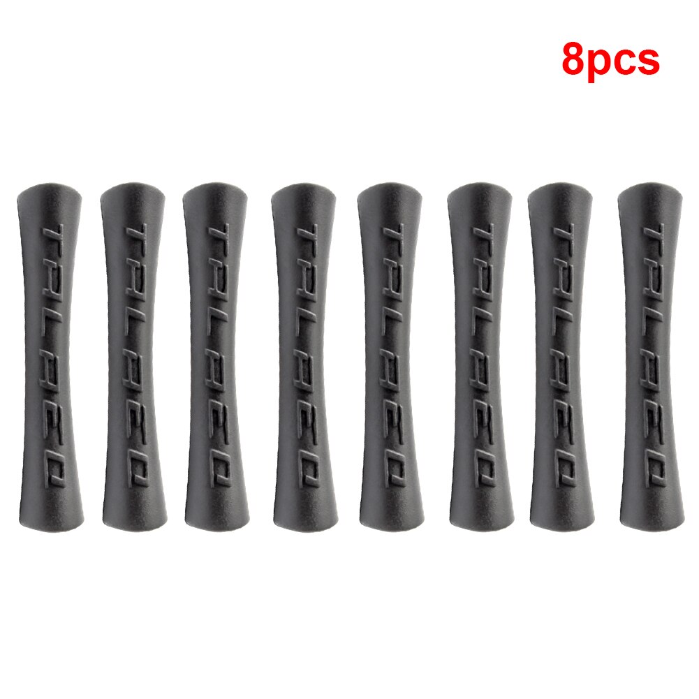 6/8Pcs Fiets Kabel Protector Shift Rem Rubber Lijn Pijp Mouw Fietsen Frame Bescherming Anti-Wrijving Wrap guard Buizen: 8PCS  Black