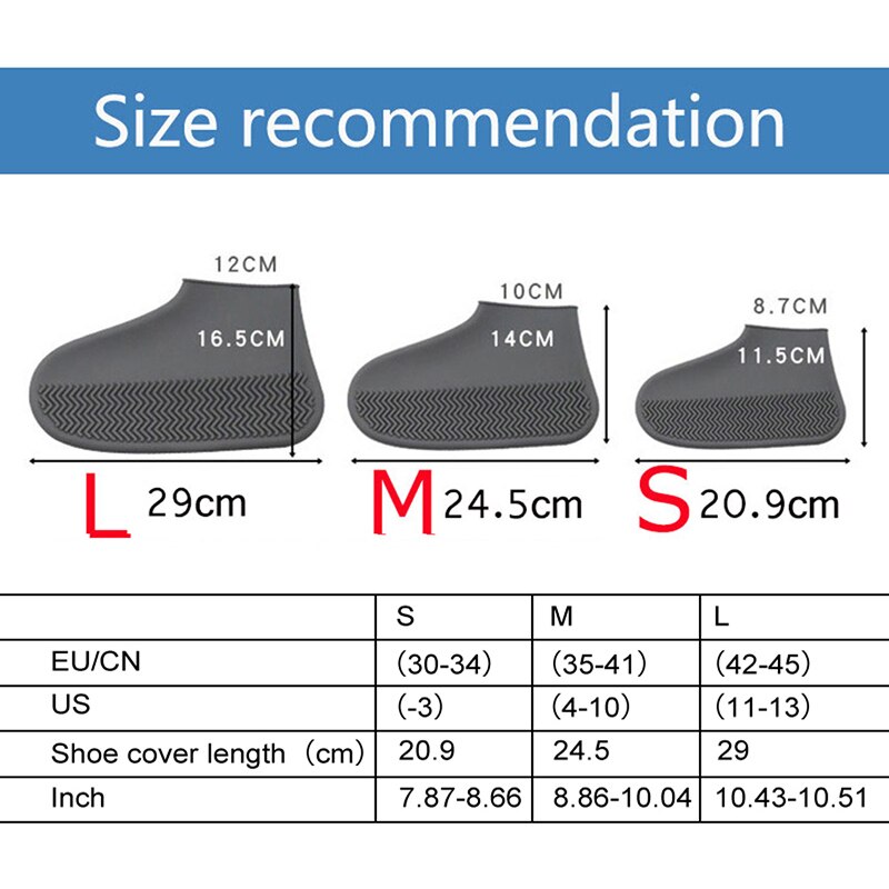 Silikon Überschuhe wiederverwendbar Wasserdicht Regensicher Schuhe Abdeckungen Regen Stiefel Nicht-Unterhose Waschbar unisex Tragen-Beständig Schuh abdeckungen W1