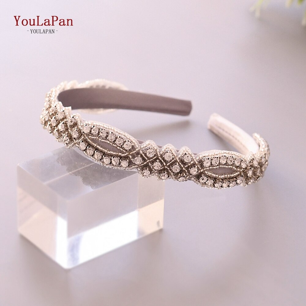 Youlapan  s332- fg luxe glinsterende strass hoofdband bruids haarband dames haaraccessoires bruiloft haarsieraden