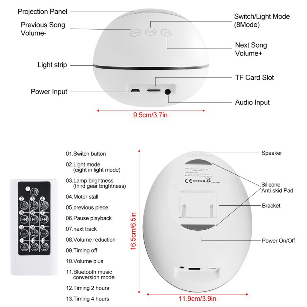 Chanceux pierre océan vague projecteur scène lumière effet veilleuse Bluetooth lecteur de musique télécommande eau vague couleur lampe