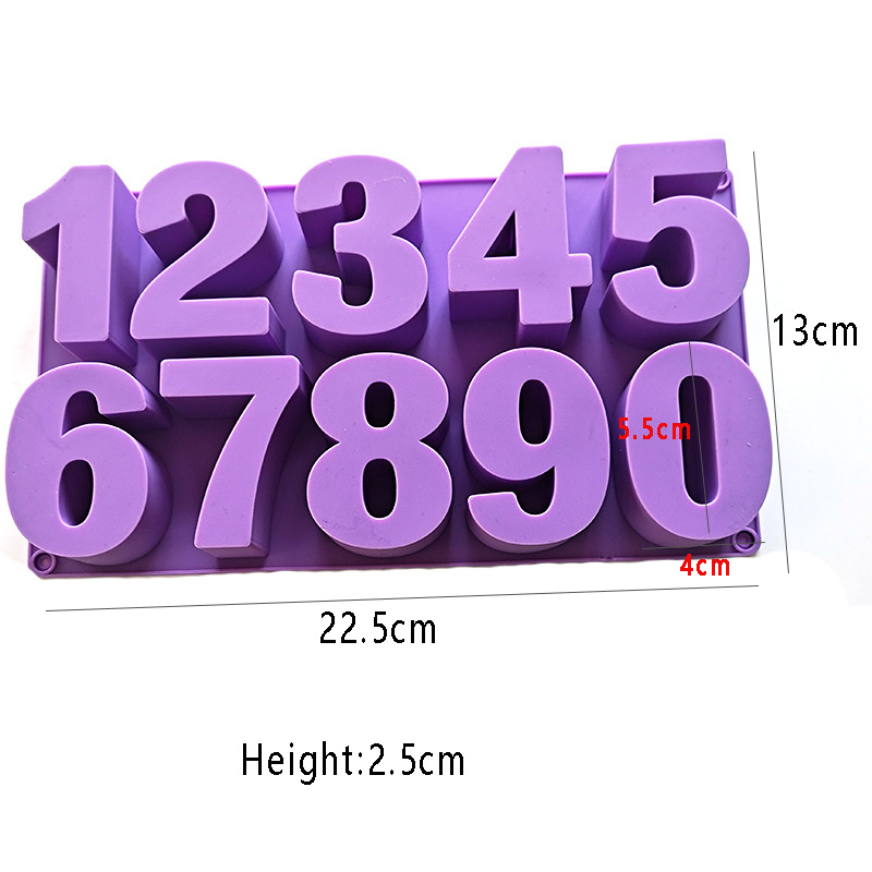 3D Alphabet Buchstaben Beton Silikon Formen Gips Nummer Hauptstadt Kleinbuchstaben bilden DIY Kuchen Harz Hause Dekorationen Werkzeuge: violett