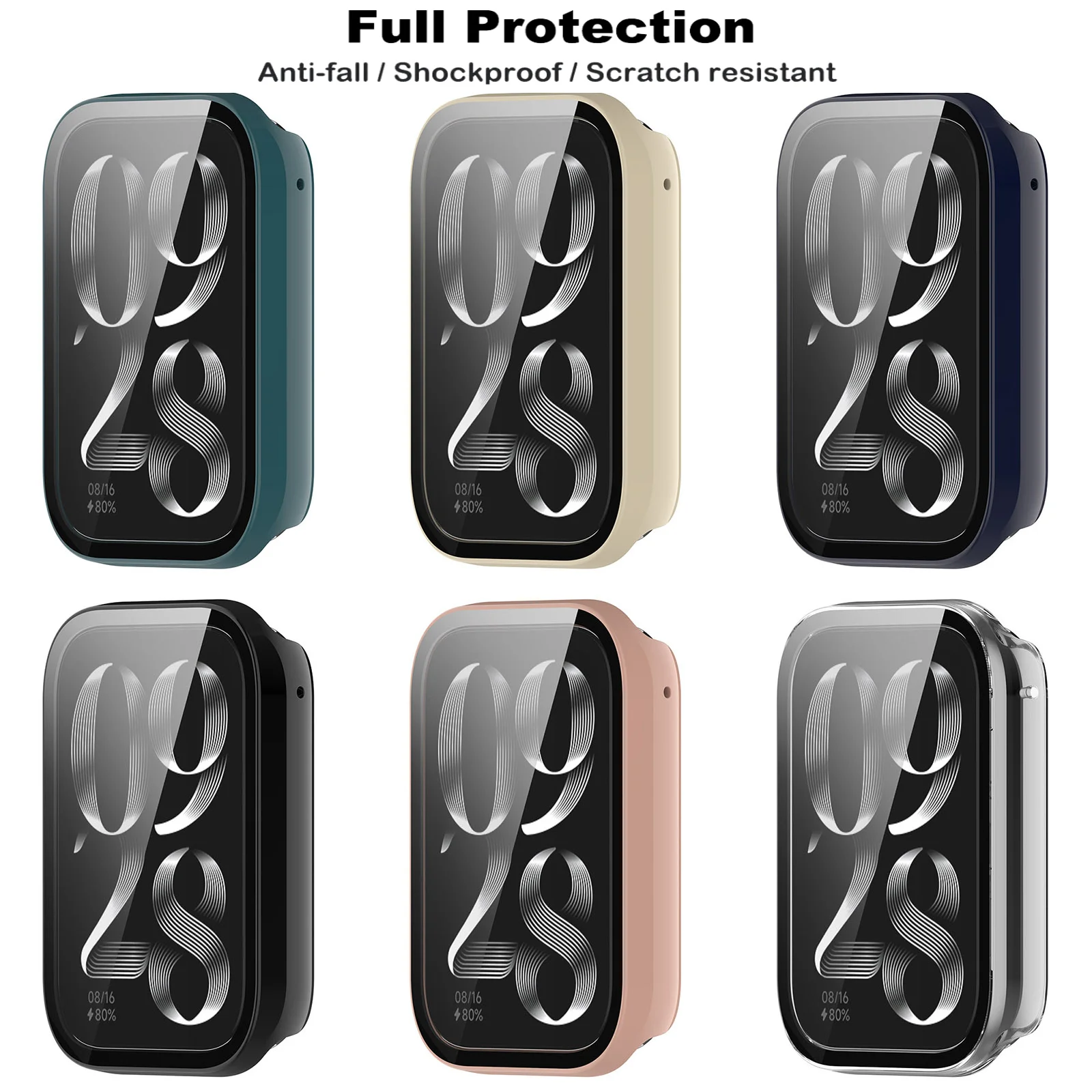 Funda de vidrio templado para Xiaomi Band 8 Pro, cobertura completa, cubierta protectora de parachoques para Mi Band 8 Pro, accesorios protectores de pantalla