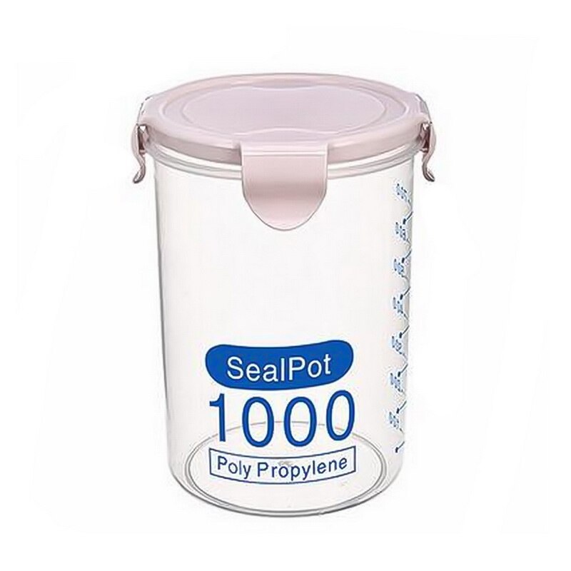 Hoomall 4L Cereal Dispenser Cereal Storage Containers Square Plastic Storage Tanks Kitchen Food Preservation Container: 1000ml pink