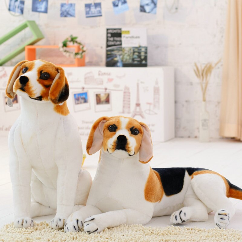 Juguete de perro Beagle de tamaño grande gigante realista de peluche de perro juguetes de peluche para la decoración del hogar de los niños mascota de la de la tienda de mascotas