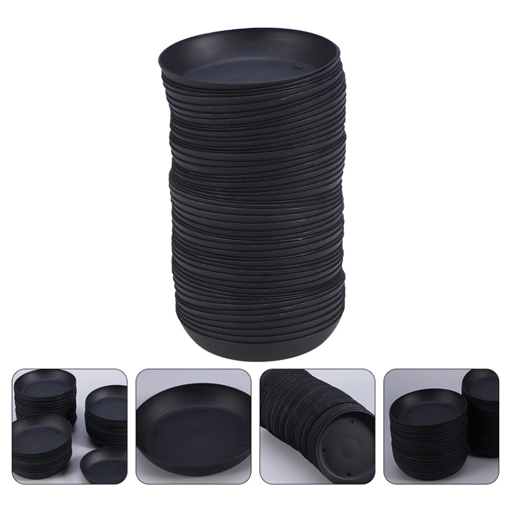 30pcs Gardening Plant Pot Water Trays Indoor Flower Container Saucer (Black)