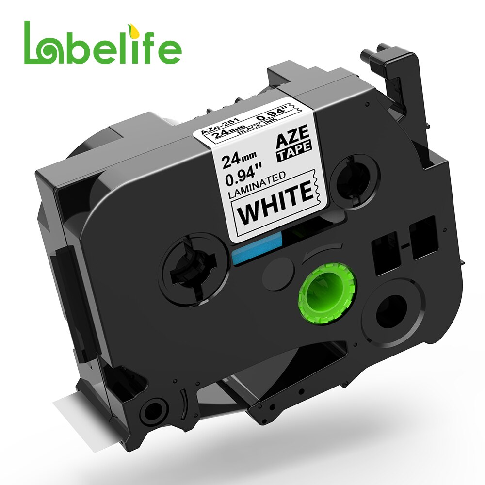 Mutiple Kleuren Compatibel Voor Brother P-Touch Label Tape 24Mm Zwart Op Wit Zwart Op Geel Label Printer tape Voor PTP700 710: Black on White