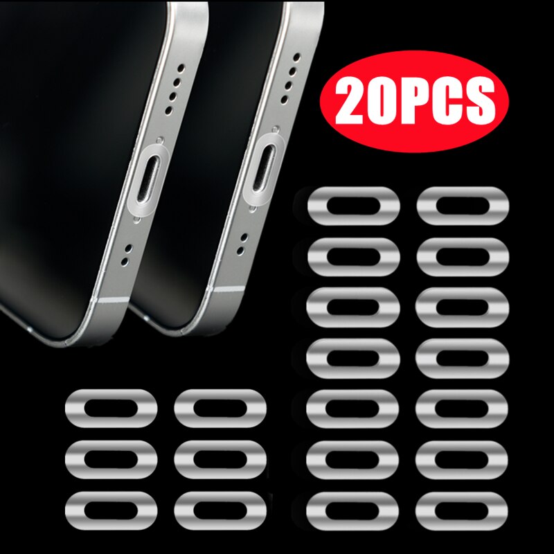 10/20 stück universelle ladeanschluss-schutzaufkleber für android- und ios-handys mit typ-c- und micro-usb-anschluss.