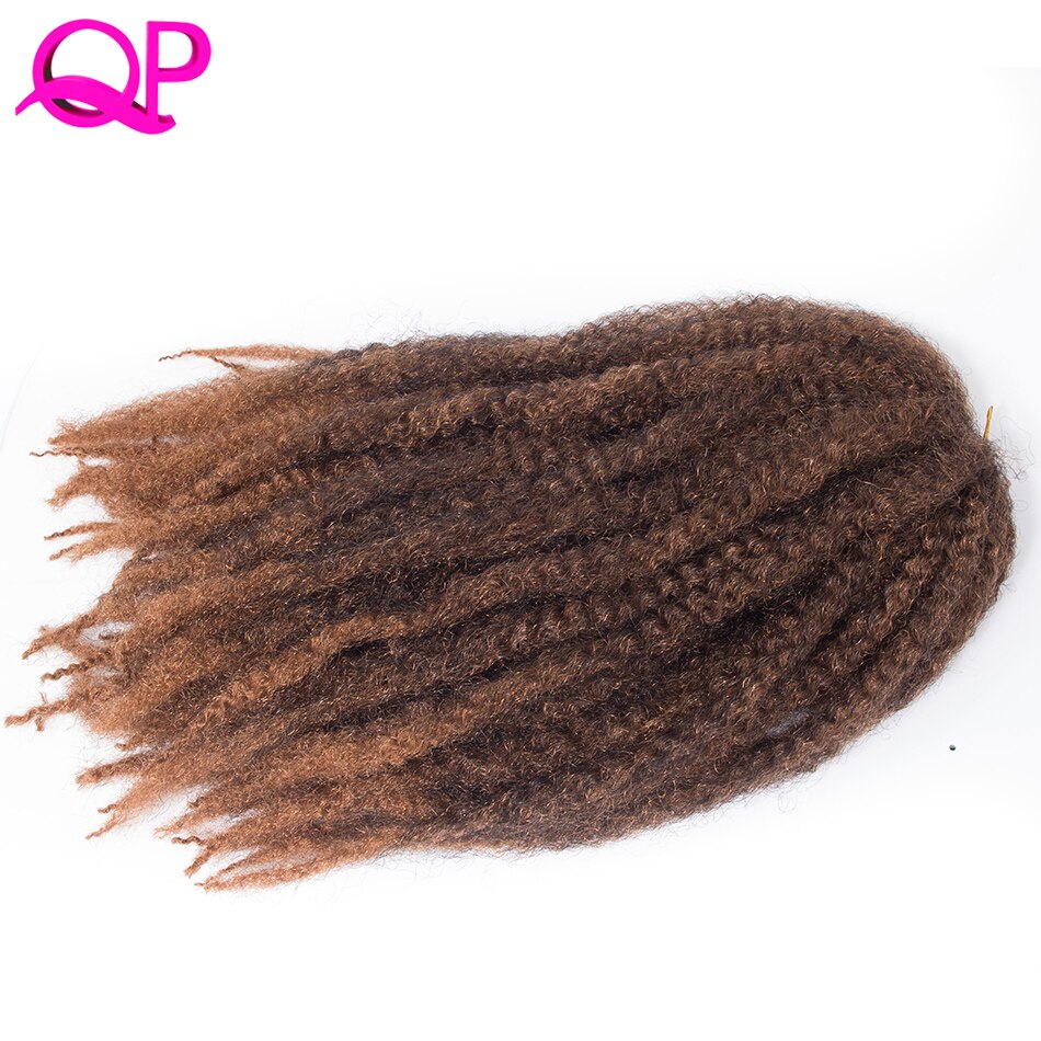 Qp hiukset 20 juuria virkatut hiukset 18 '' ombre himmeä väri afro kinky kihara punotus hiukset synteettiset pidennykset marley punokset