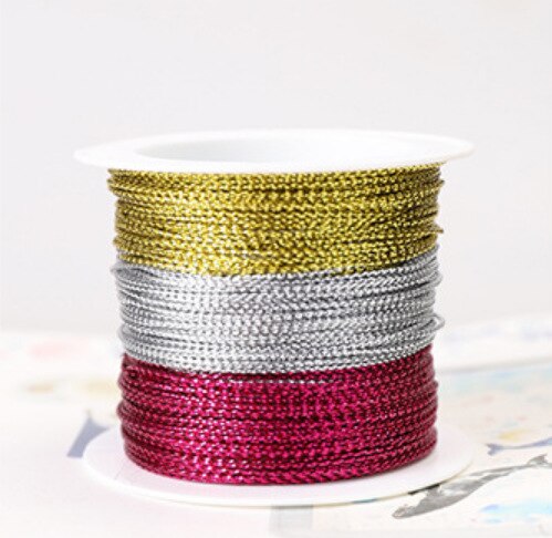 20meters 1mm Wide Tinsel String Craft Making Cord Non Stretch Jewelry Making Wrap Ribbon Metallic Cord Packaging Rope: D